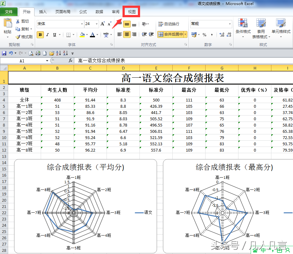 excel中如何冻结首行？